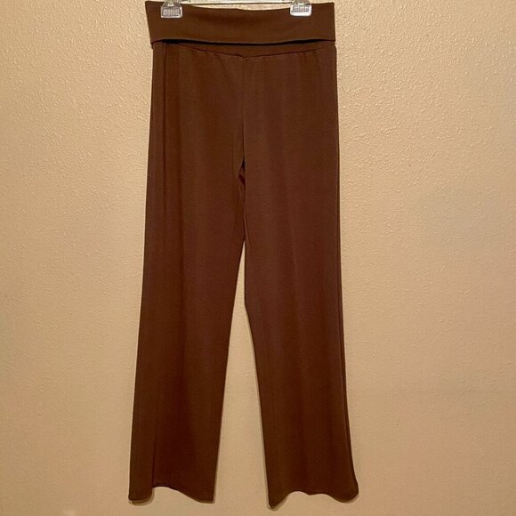 ROAM Pants - ROAM New York Women's Pants Brown Knit Foldover Waist Stretch Size (M)
